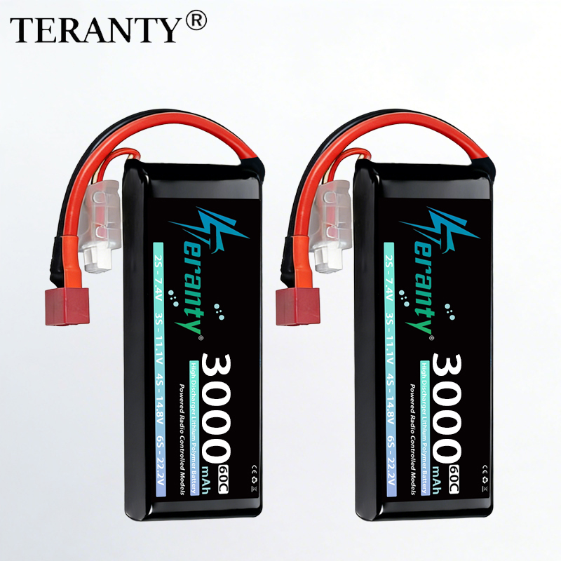 Rc Hobby Grade - แบตเตอรี่ลิเธียมโพลิเมอร์ TERANTY 2S 3000mAh 7.4V 60C