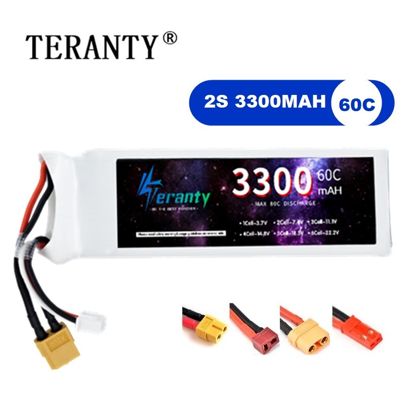 Rc Hobby Grade - 2S 7.4V LiPo แบตเตอรี่ 3300mAh 60C