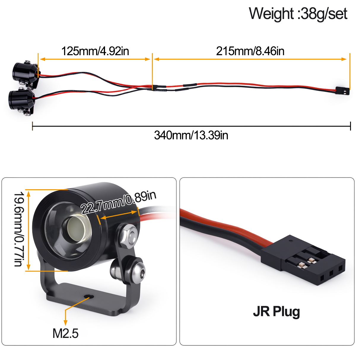 ไฟ LED สำหรับรถ RC พร้อมขายึด  - Rc Hobby Horizon บทวิจารณ์และราคา